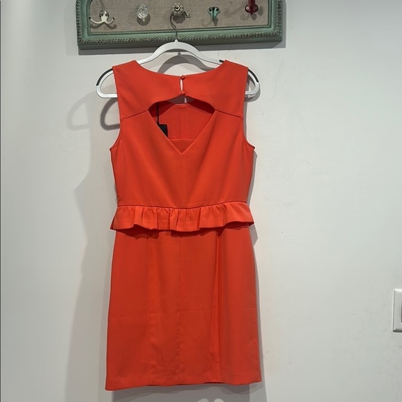 MAISON Scotch coral another day in paradise  peplum mini dress medium new - Picture 7 of 9